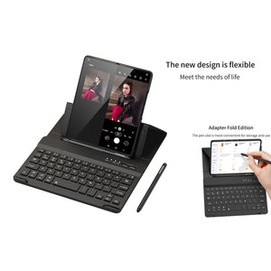 Suitable For Samsung Z Fold3/Z Fold4 Bluetooth Keyboard Plain Leather Case