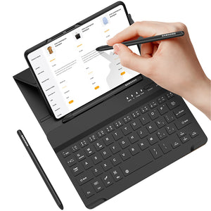 Suitable For Samsung Z Fold3/Z Fold4 Bluetooth Keyboard Plain Leather Case